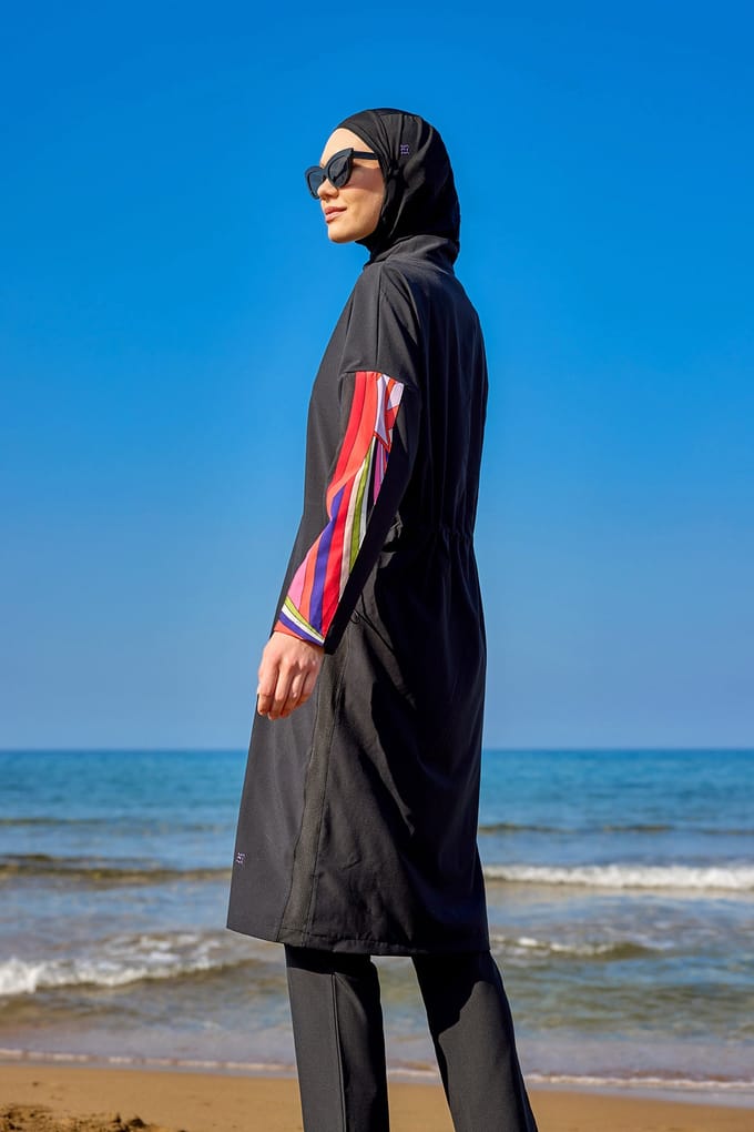 Zwarte Burkini-set met volledige dekking