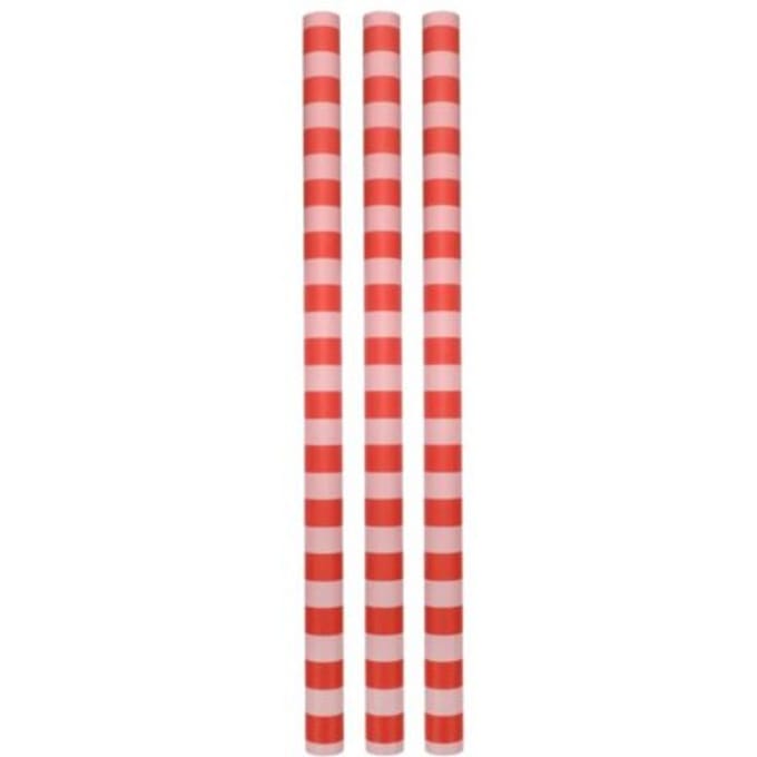 Ole cadeaupapier stripes - poppy red/litchi