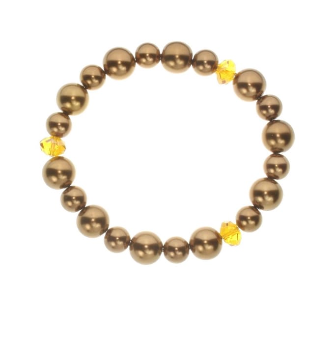 Behave - parelarmband bruin glasparel - warme elegantie bij elke look