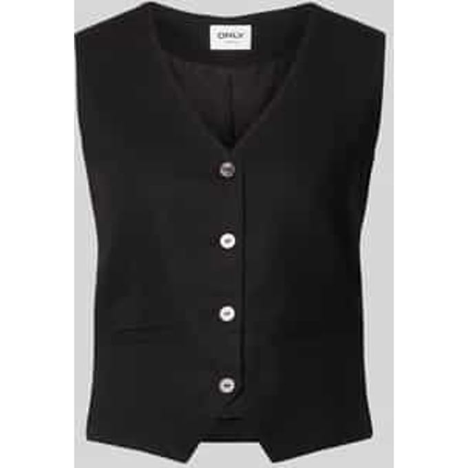 regular fit linnen gilet met bindceintuur model 'GOA'