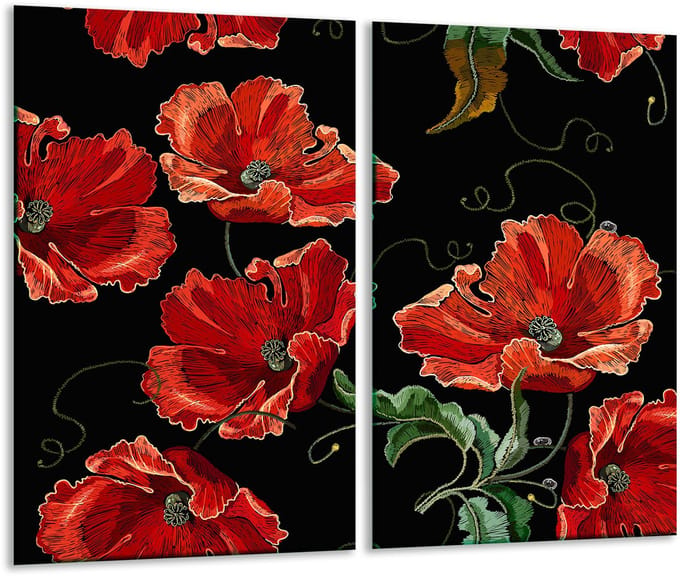 TMK ArtDeko - Snijplank - 30x52 cm - Bloemen