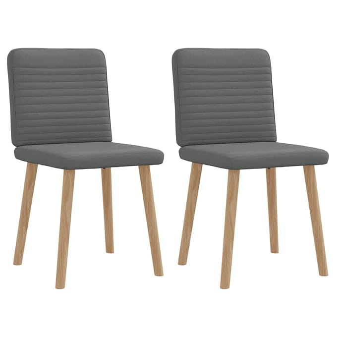 vidaXL - Eetkamerstoelen - 2 - st - stof - donkergrijs