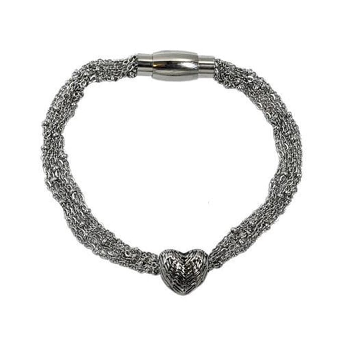 As armband Silver heart -19cm