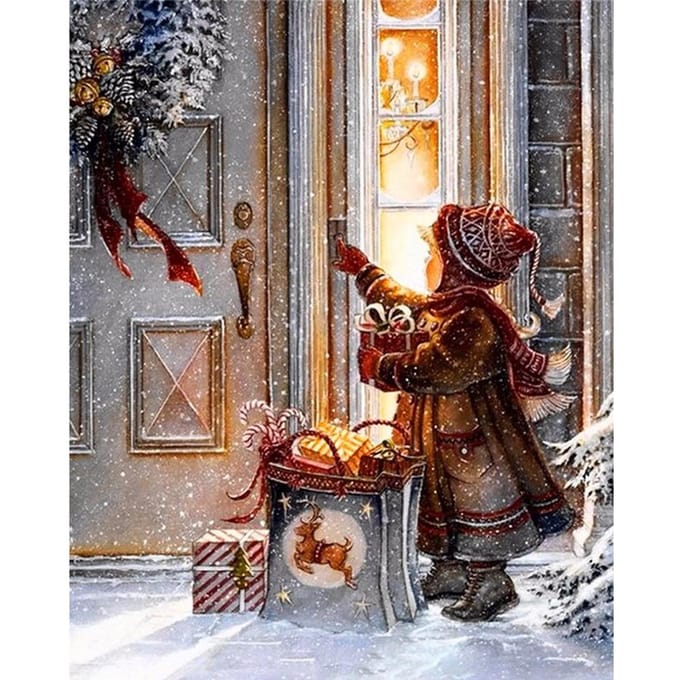 Bricolage 5D diamant enfant livrer cadeau de noël broderie point de croix Kits résine passe-temps artisanat 20X30CM black