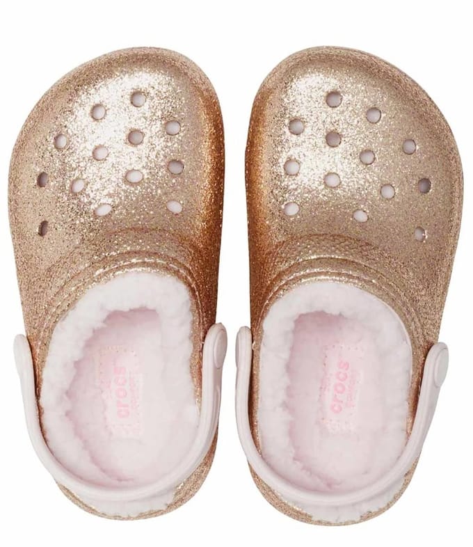 Crocs Classic Lined Glitter Clog Gold/Barely Pink Maat 38/39 US J6