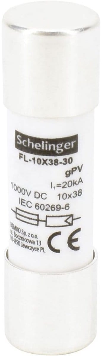 Schelinger Buiszekering ø10×38mm - 1000V DC - 16A - gPV - Voor Zonnepaneel & PV-installaties