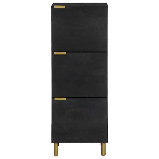 vidaXL - Hoge - kast - 40x33x110 - cm - bewerkt - hout - zwart