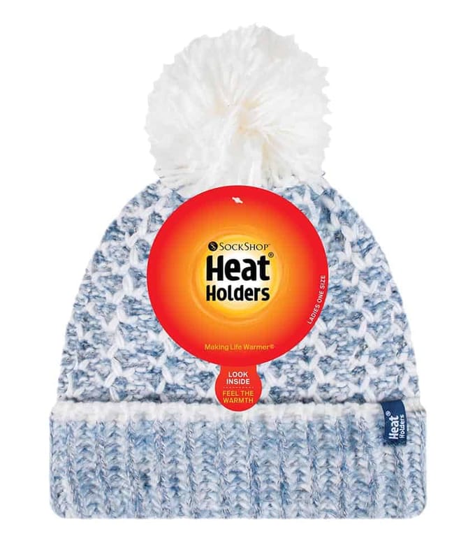Heat Holders - Thermische Bobble-hoed voor dames - Denim