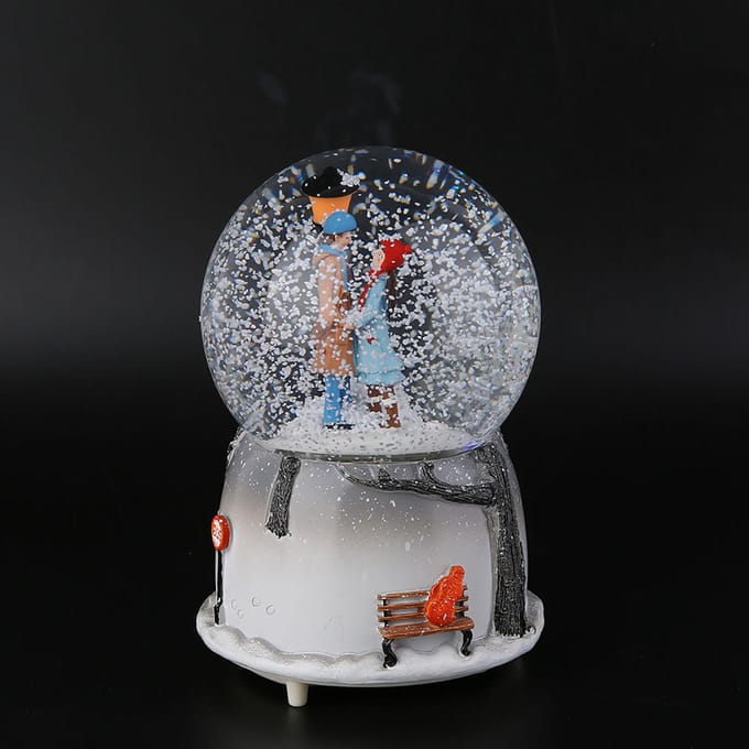 Nieuwigheid Nachtlampje Muzikale Sneeuwbol Muziekdoos Bureau Ornament white