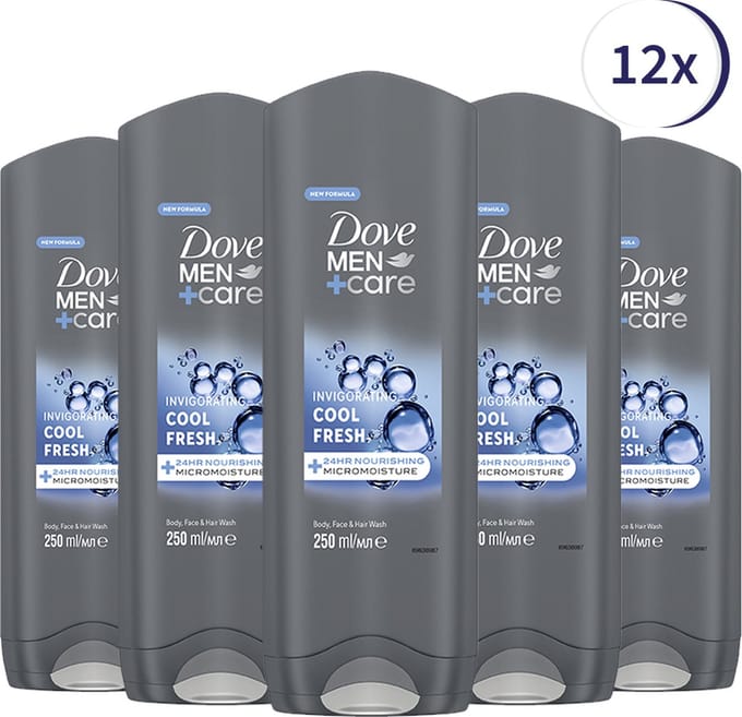 Dove Men Cool Fresh Douchegel - 12 x 250ml - Voordeelverpakking