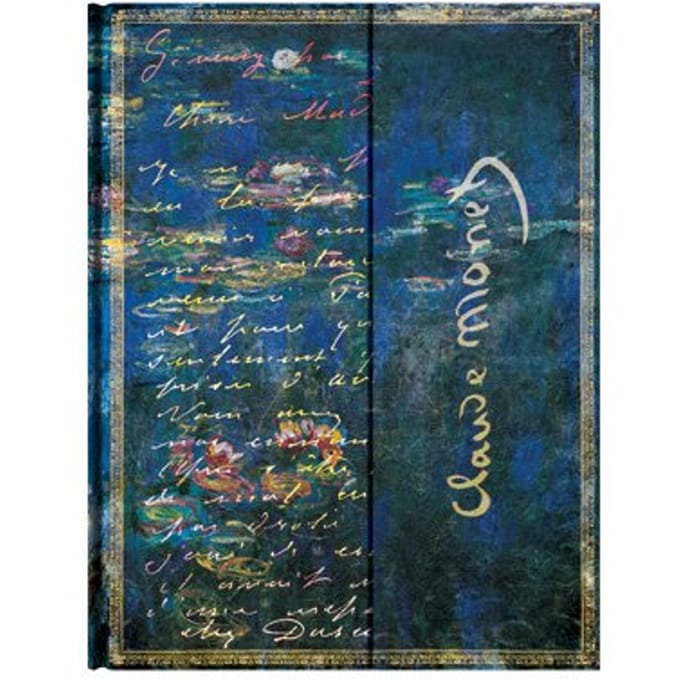 Paperblanks cahier, formaat 18 x 23 cm., uitvoering monet; water lilies, blanco