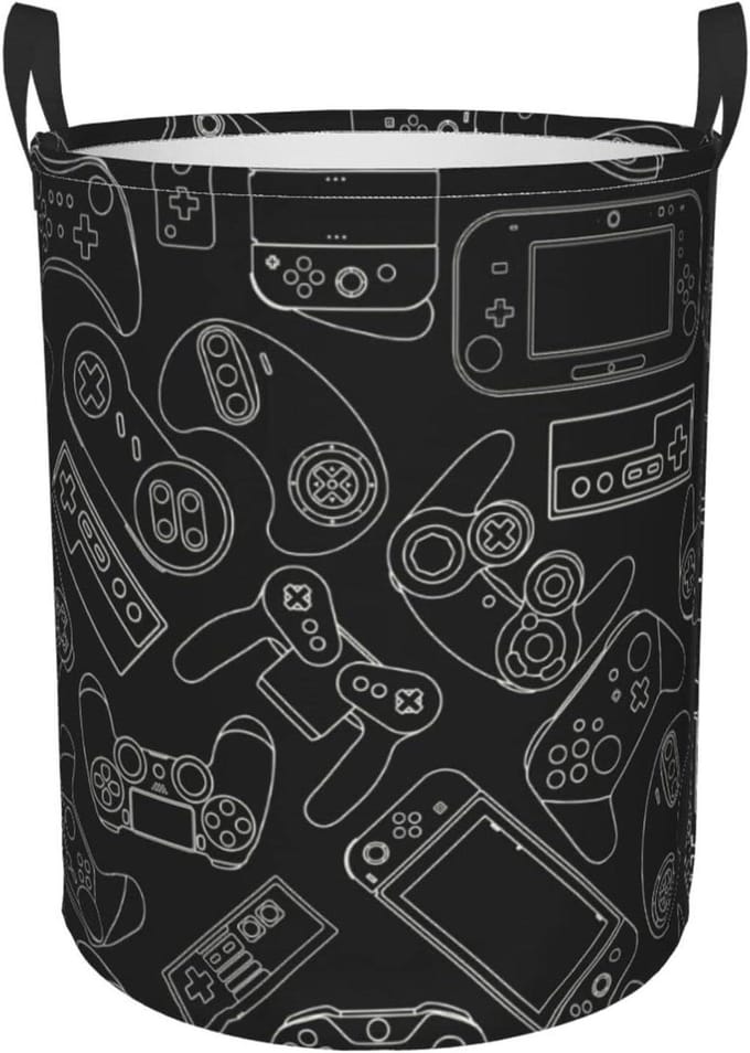 Wasmand Rond - Opbergmand Kleding - Speelgoed Opbergen - Waterdichte Voering - 38 Liter - Gamecontroller