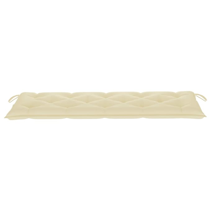 vidaXL - Tuinbank - stapelbaar - met - kussen - 159 - cm - massief - teakhout