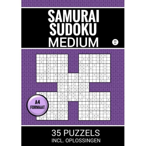 Samurai Sudoku - Medium - 35 Puzzels Incl. Oplossingen - Nr. 52 - Sudoku Puzzelboeken