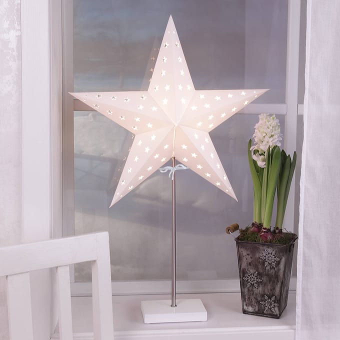 STAR TRADING Sfeerverlichting Combi Pack, ster en kap, voet wit