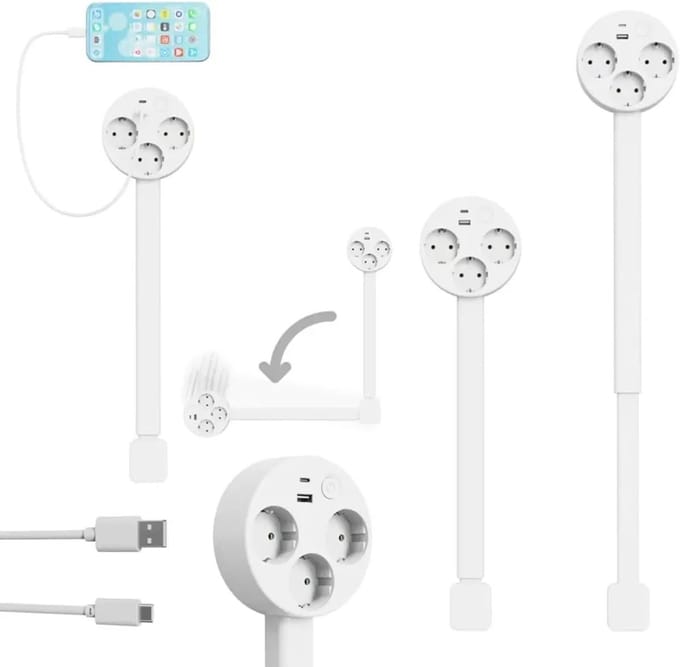 Starwell, stopcontact uitschuifbaar - USB A en C- 3 x AC