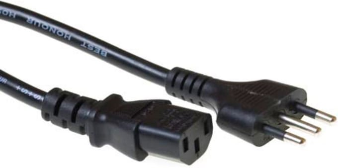 ACT Netsnoer Italiaanse connector - C13 zwart 1,8 m AK5446