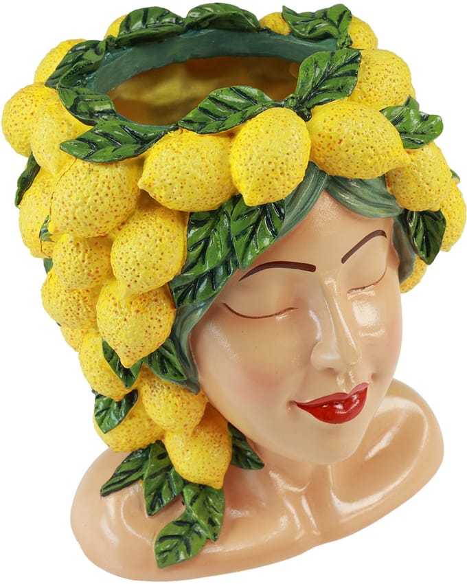 Decoris vaas polyresin citrus 19.5x17x23cm multi