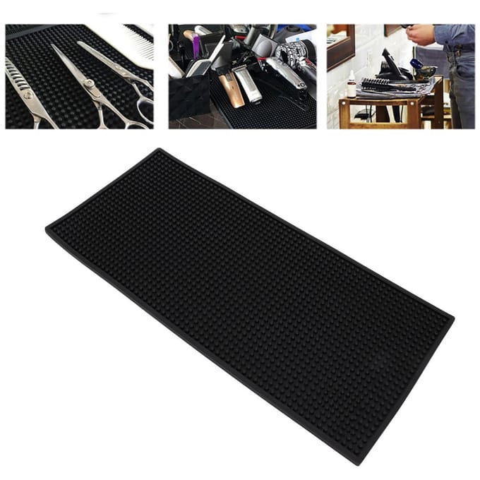 PVC Salon Warmte-isolerende Mat Flexibele Kapperszaak Kniptools Antislip Pad black