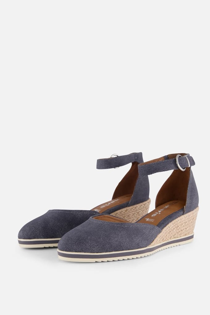 Tamaris Espadrilles Sleehak blauw Textiel - Maat 37