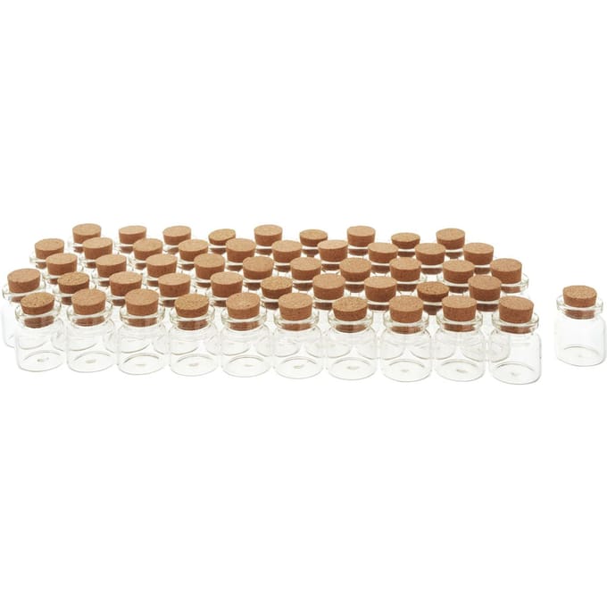 VBS XXL Minipotjes met kurk, 50 stuks