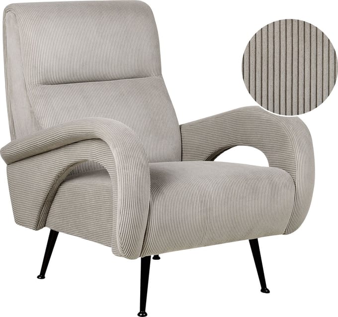 SVALOV - Fauteuil - Taupe - Corduroy