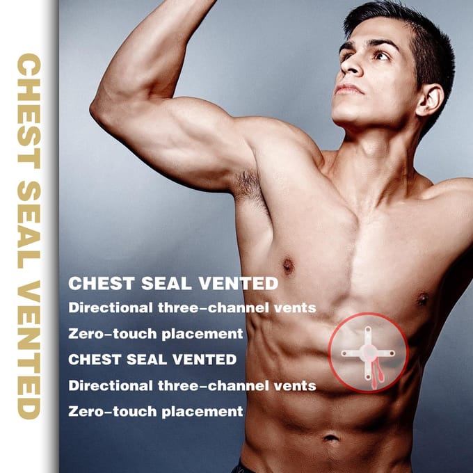 South Moon Chest Seal geventileerd compact waterdicht ademend ontwerp 6 stks/doos wit