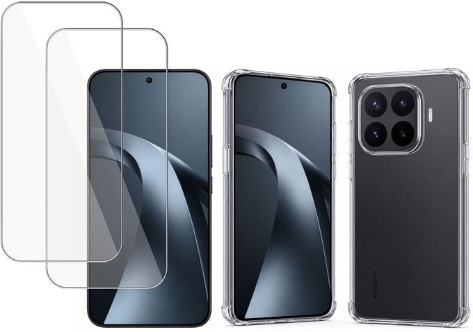 TechNow Hoesje + 2x Screenprotector geschikt voor Xiaomi 17T Hoesje Screenprotector - Tempered Glass - Extreme Shock Case Transparant