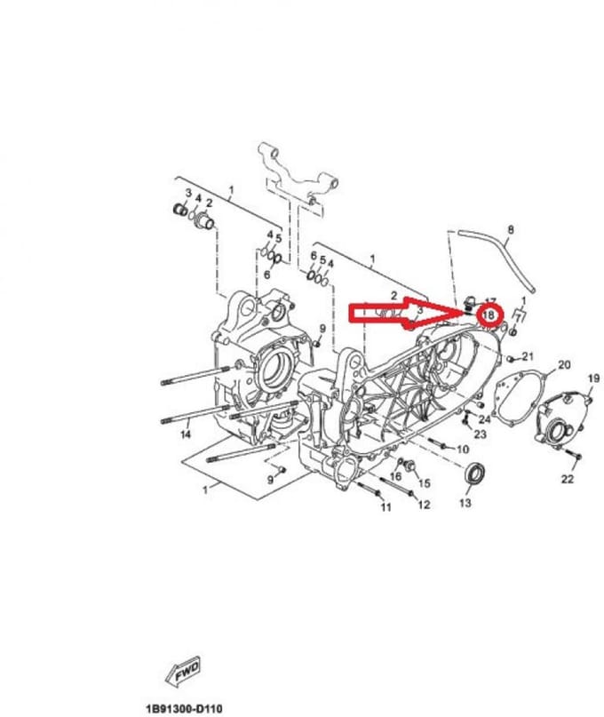 Motorpakking origineel voor Scooter Yamaha 400 Xmax 93210-14X01 / 14x18x2.3mm Nieuw