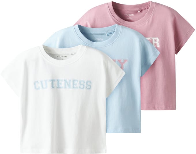 NAME IT - TKFJOX 3P SS CROP TOP NOOS - Meisjes - Blouses