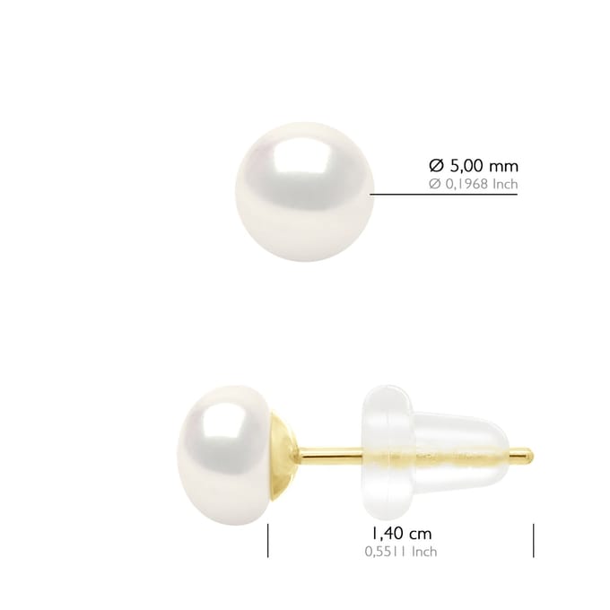 Oorbellen Echte Gekweekte Zoetwater Parels Knop 5-6 mm