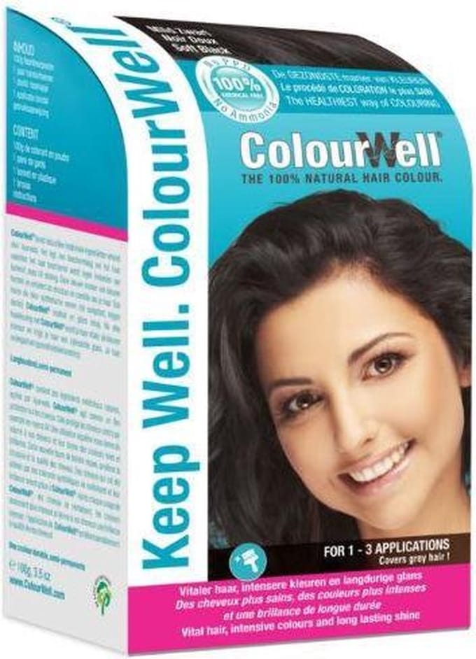 Colourwell 100% Natuurlijke haarkleuring mild zwart 100 Gram