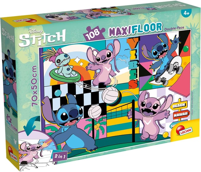 Lisciani - Lilo & Stitch - Double face - Puzzel Maxifloor - 108 stukjes