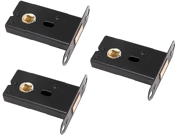 Dailygoods - RVS Deurvergrendeling met 3 Stuks voor Binnendeuren