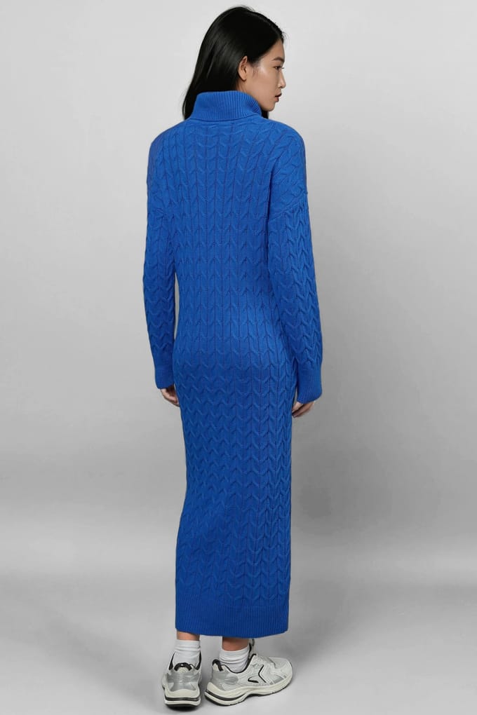 Langsleeve Coltrui Haarvlecht Brei Jurk