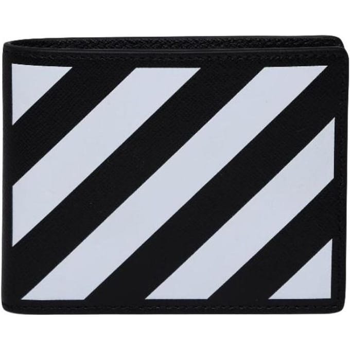 Off-White leren portemonnee met logo-print voor heren, zwart-wit OMNC039S22LEA0011001 Box(Basic Set+Box) white