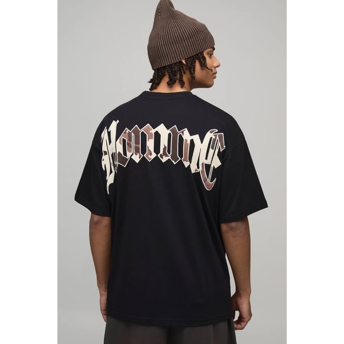 Oversized T-shirt Met Koeienprint Applicatie | Black | Size Medium