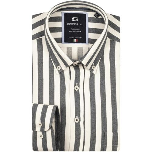 Giordano Overhemd Brando Soft Brushed Satin Stripe Button-Down Navy / male