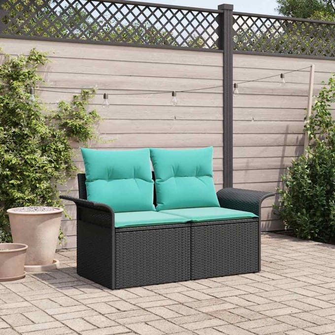 vidaXL - Tuin - Sofa - 2-Aantal - zitplaatsen - poly - rattan