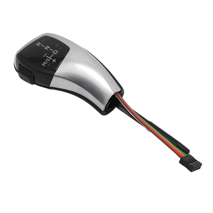 Kit de modernisation de pommeau de levier de vitesses à LED avec bouton de démarrage/arrêt moteur pour E61 E60 E46 LHD Couleur argent gray