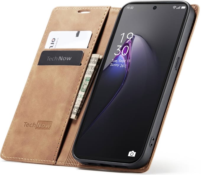 Oppo Reno 8 Pro Hoesje - Book Case Leer Slimline Bruin