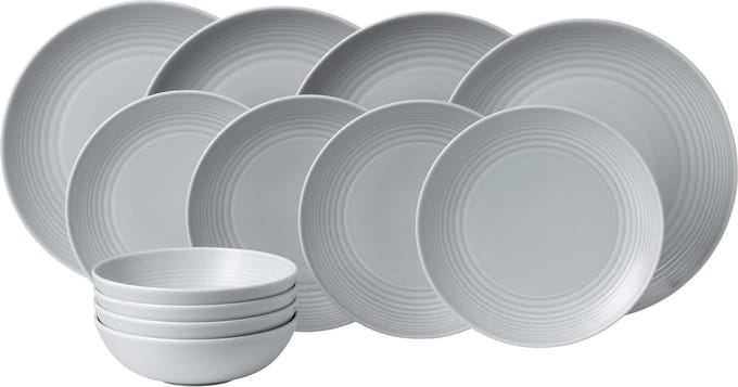 Gordon Ramsay Serviesset Maze Light Grey 12-Delig