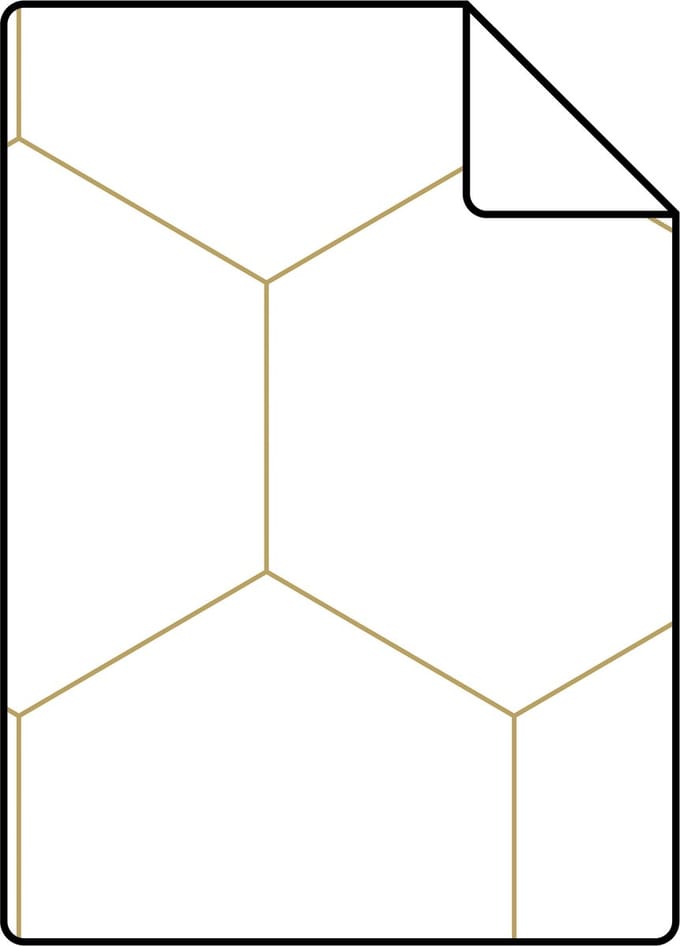 Proefstaal ESTAhome behang hexagon wit en goud - 26.5 x 21 cm - 139312-S