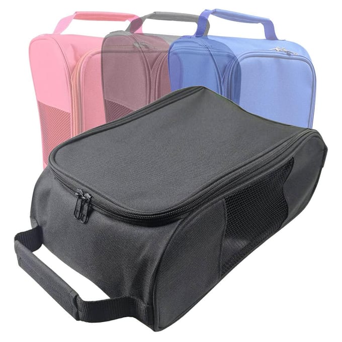 Sac à chaussures de Golf en tissu Oxford, sac de rangement respirant pour baskets de Golf à fermeture éclair noir