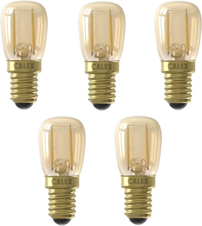 5 stuks - Calex - LED - Buislamp - E14 - 2,7W (25W) - 250lm 2100K - Goud - Niet dimbaar
