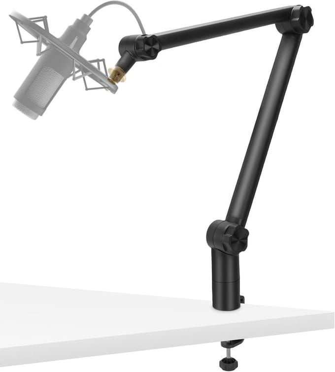 Microfoonarm - Microfoonhouder Stand - Podcast Streaming - Geïntegreerd Veerontwerp - 1016 cm - Zwart
