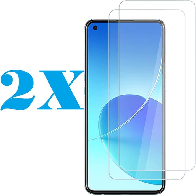 Screenprotector Glas - Tempered Glass Screen Protector Geschikt voor: Oppo Reno 6 Pro - 2x