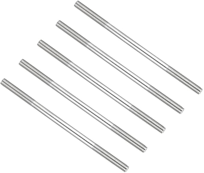 Dubbele Draad Schroeven van 100mm - 5 Stuks RVS 304 voor Thuisonderhoud en Klussen