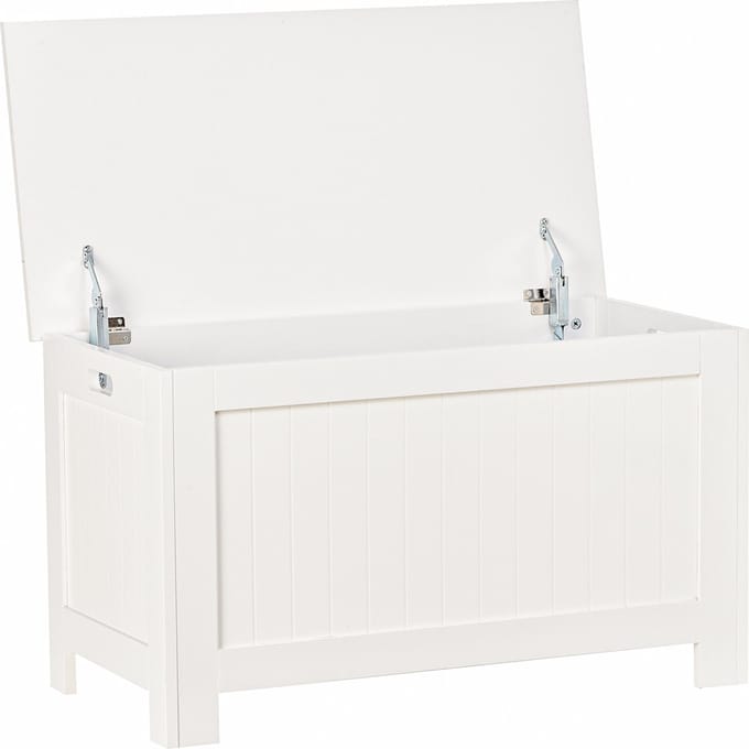 HOMCOM-Truhe-MDF-81L x 40B x 46H cm-Weiß