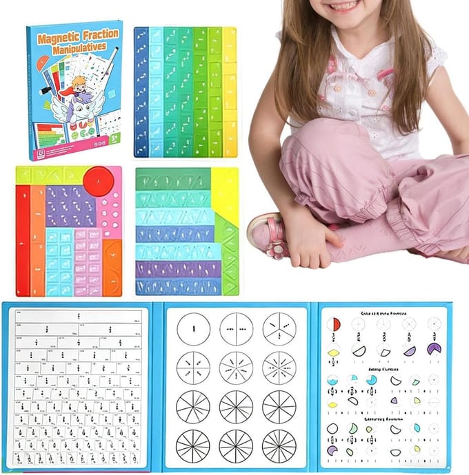 Magnetisch Breukenboek - Educatief Speelgoed - Wiskunde Leren - Interactieve Puzzel - 20 x 20 cm